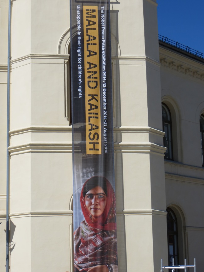 Exhibit celebrating Malala, the most recent Nobel Peace Prize recipient. 